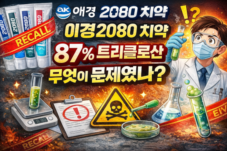  애경 2080 치약 87% 트리클로산 검출, 무엇이 문제였나? 현재 상황부터 리콜까지 설명