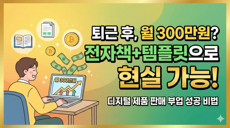  퇴근 후 만든 전자책과 템플릿 하나로 월 300만원? 현실 가능한 디지털 제품 판매 부업