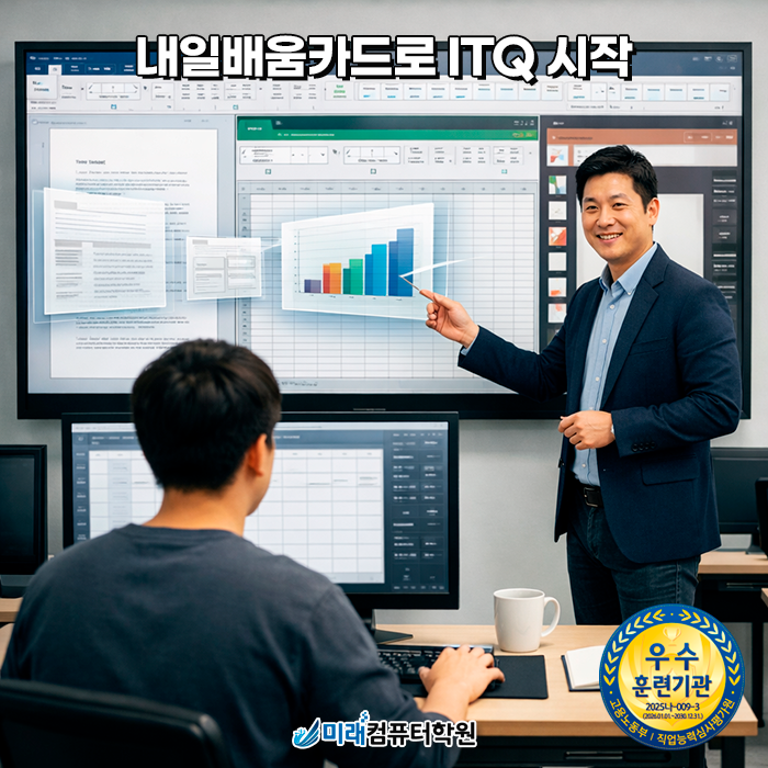  부산 ITQ학원 자격증 실기 대비 한글 엑셀 파워포인트 OA마스터 과정