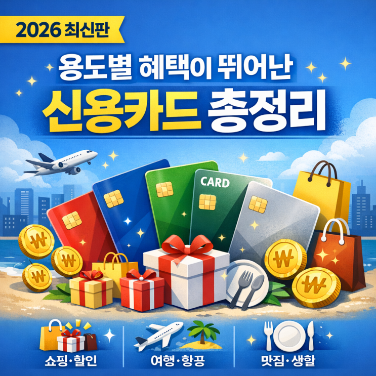  용도별 혜택이 뛰어난 신용카드 총정리 (2026 최신판)