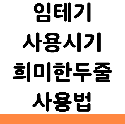  임테기 사용시기 희미한두줄 사용법 역전