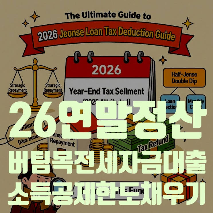  2026 연말정산 버팀목 전세자금대출 소득공제 400만원 한도 꽉 채우는 법 (원리금상환액 정리)