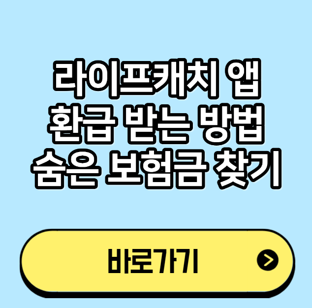 라이프캐치 앱 환급 받는 방법 및 숨은 보험금 찾기