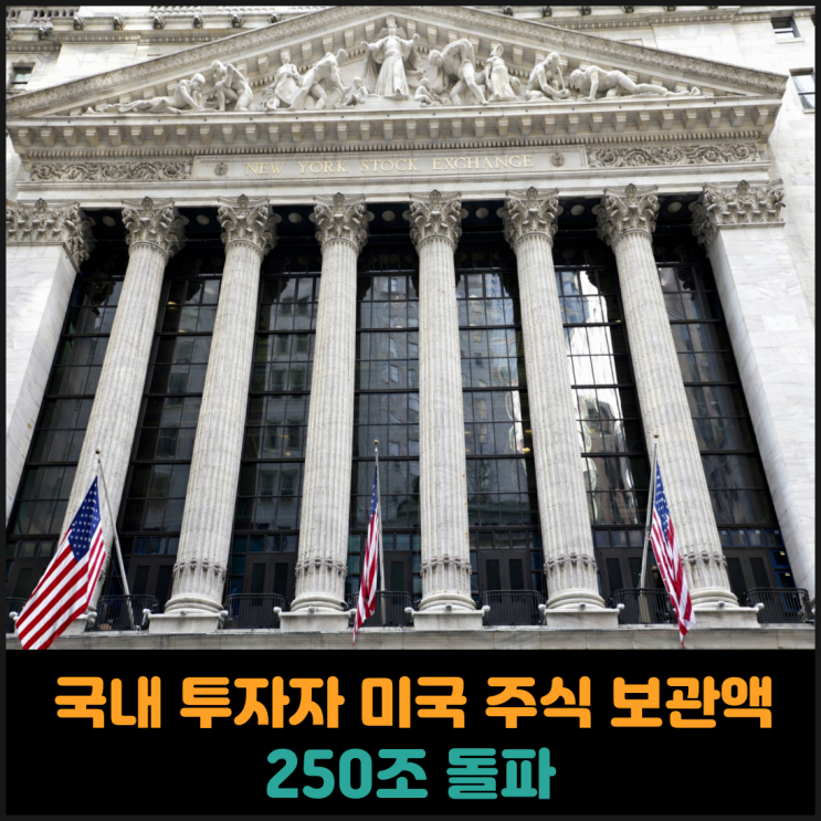  국내 투자자 미국 주식 보관액 250조 돌파
