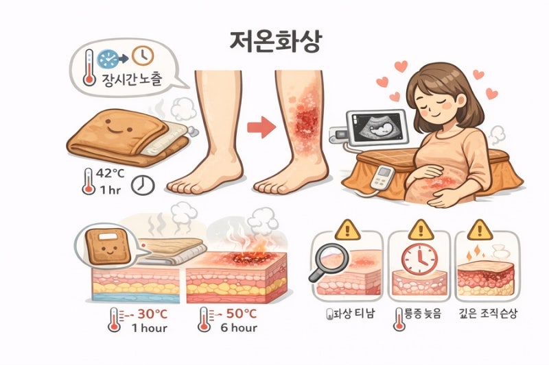 핫팩 등으로 인한 저온화상 물집이나 가려움, 흉터와 같은 증상과 연고 등의 치료법