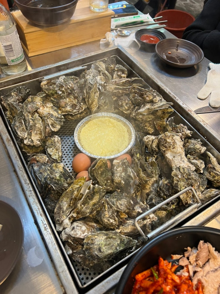  계산역 굴찜 굴잔치 웨이팅 견딜 수 있는 맛집 산오징어 비빔회 양푼무침