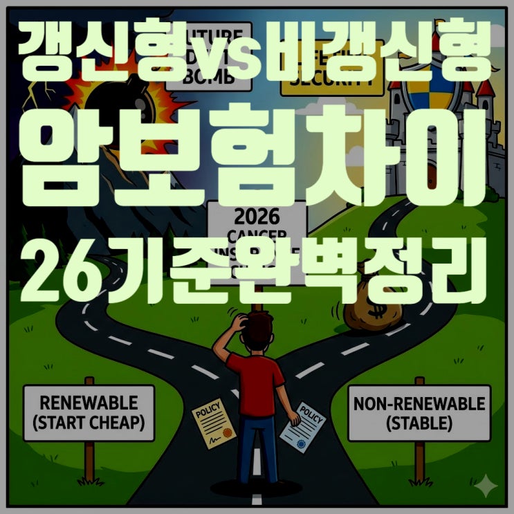  갱신형 vs 비갱신형 암보험 차이, 2026년 기준 완벽 정리 (호구 탈출법)