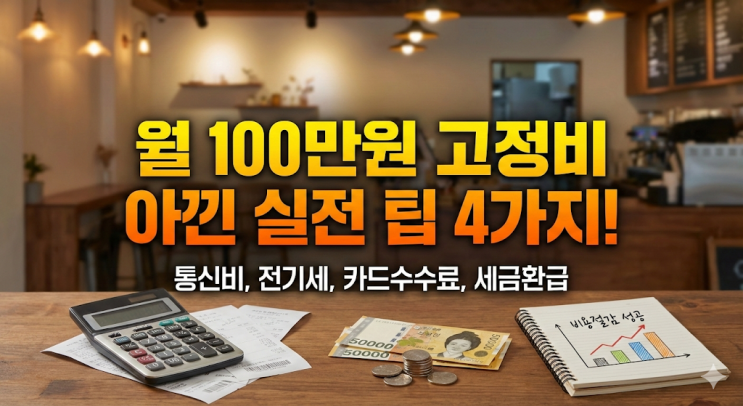  소상공인 비용절감 실전 팁, 월 100만원 고정비 아낀 4가지 방법 (통신비, 전기세, 카드수수료, 세금환급)