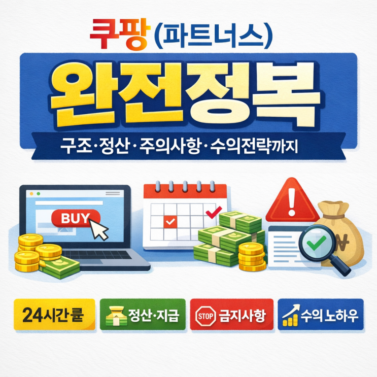  쿠팡 제휴(파트너스) 완전정복: 구조·정산·주의사항·수익전략까지 