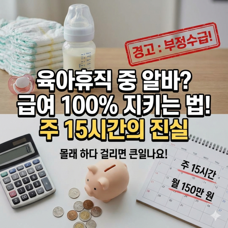  육아휴직중알바 몰래하다 걸리면 큰일나요, 급여 100% 지키는 법 (주 15시간의 진실)