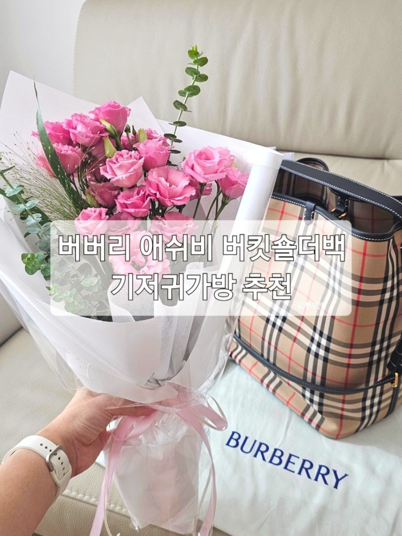 기저귀가방 추천｜버버리 애쉬비 버킷숄더백 리뷰