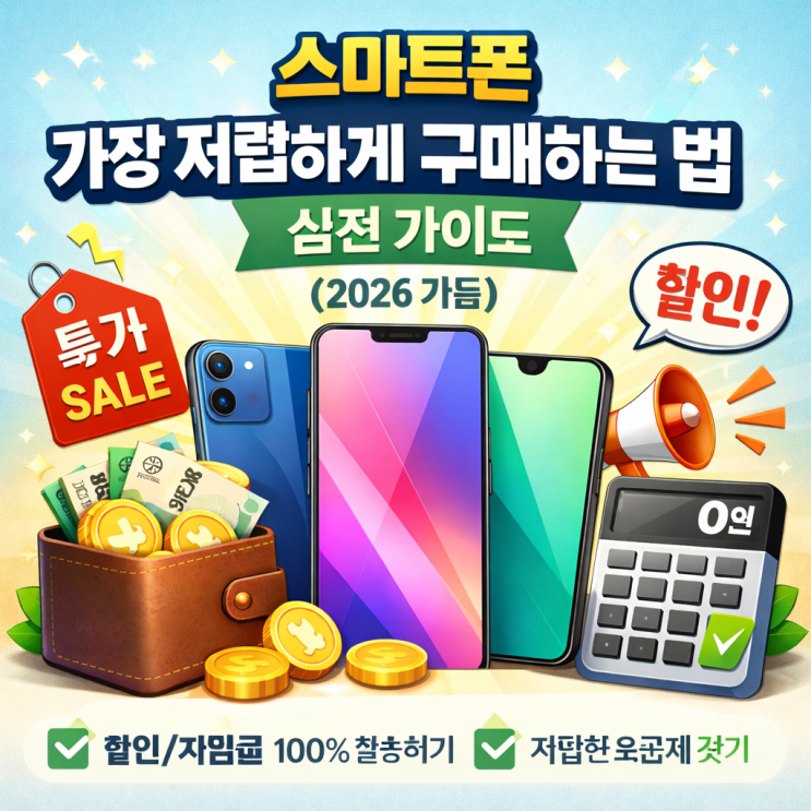   스마트폰 가장 저렴하게 구매하는 법 실전 가이드 (2026 기준)
