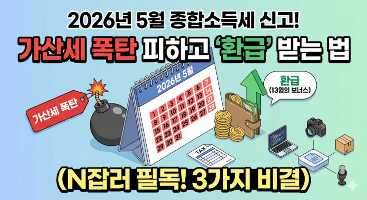  2026년 개인사업자 종합소득세 신고기간 5월, 가산세 폭탄 피하고 환급받는 3가지 비결 (N잡러 필독)