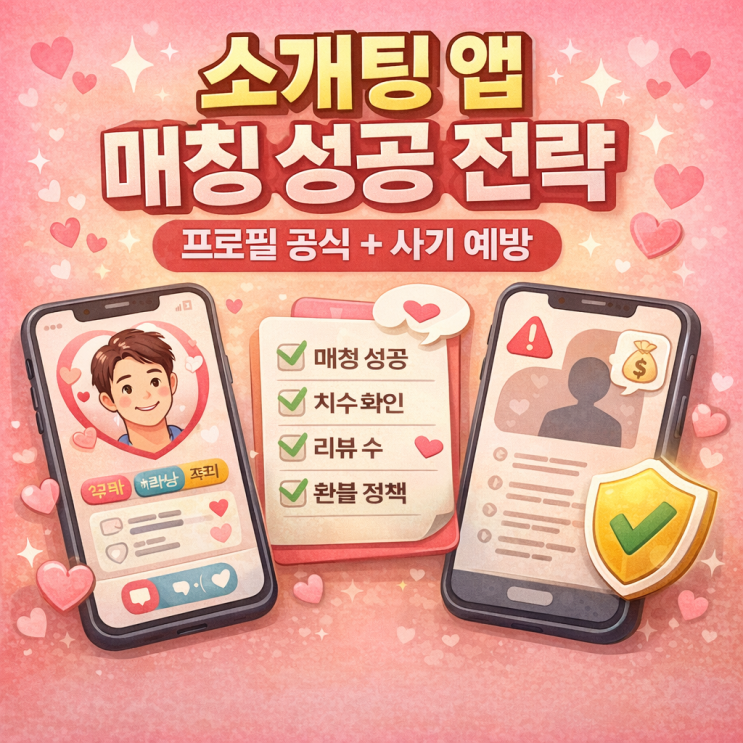  소개팅 앱 매칭률 올리는 프로필 공식 + 사기/먹튀 예방 체크리스트