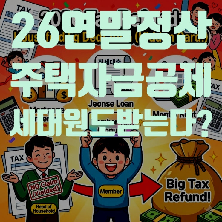  [종합] 2026 연말정산 주택자금공제, 세대원도 받는다? (주담대/전세/월세 조건 완벽 정리)