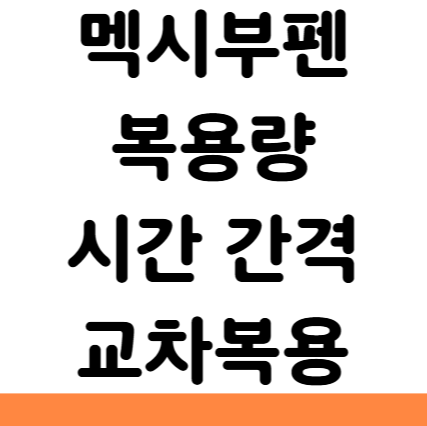  멕시부펜 복용량 시간 간격 교차복용