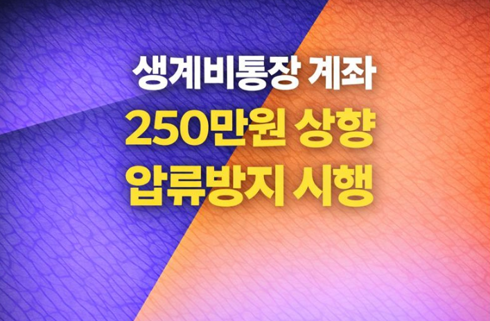  생계비계좌(통장) 월 250만원 압류 걱정없이 사용, 시행일자?