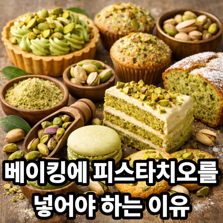  피스타치오 베이킹에 사용하면 좋은 이유｜맛·색·식감까지 완성도 업 