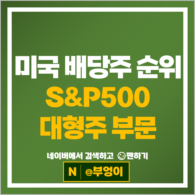 미국 배당주 순위 : S&P500 지수 대형주 배당금 높은 주식