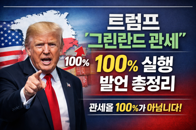  트럼프 ‘그린란드 관세’ 100% 실행 발언 총정리: 관세율 100%가 아니라는 점까지