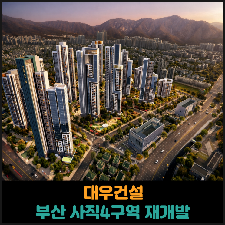 대우건설 부산 사직4구역 재개발 시공사로 선정
