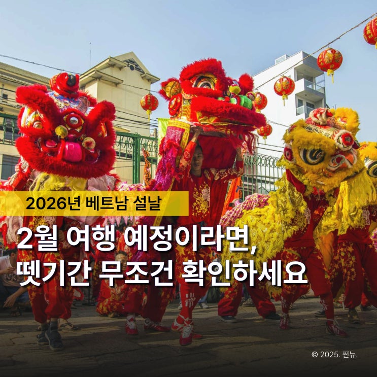  설연휴 베트남 여행 간다면 꼭 알아야 할 '2026년 뗏 기간' 그게 뭔데?