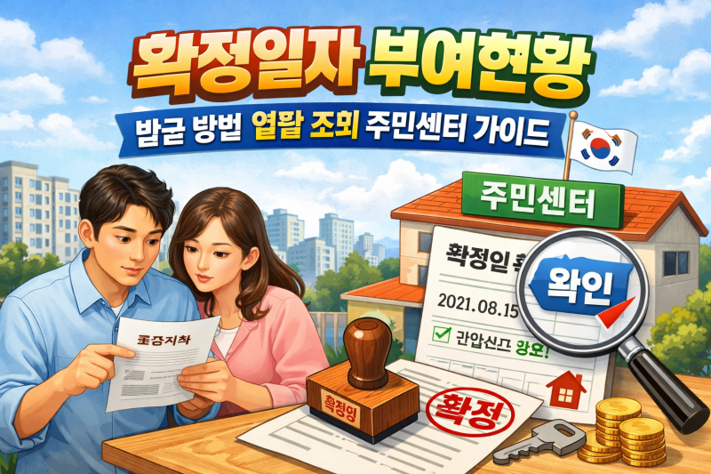 확정일자 부여현황 발급 방법 열람 조회 주민센터 가이드