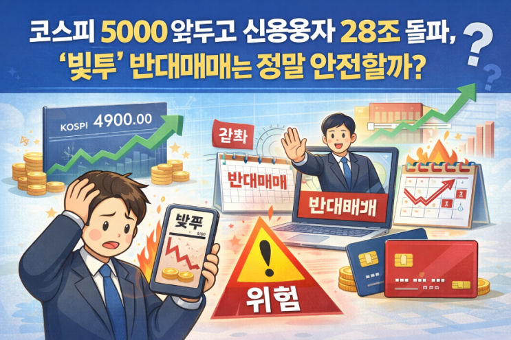  코스피 5000 앞두고 신용융자 28조 돌파, ‘빚투’ 반대매매는 안전할까?