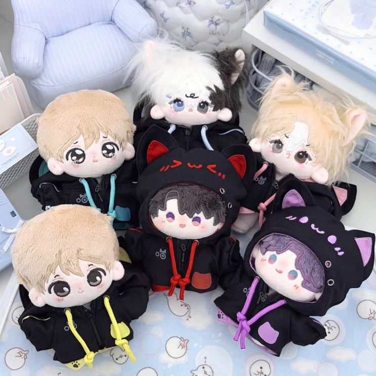  10cm 고양이 후드 집업 인형옷 아이돌인형옷