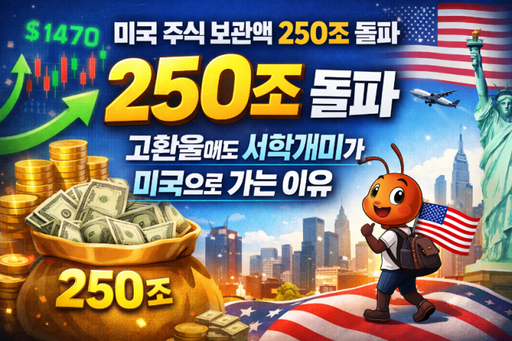  미국 주식 보관액 250조 돌파, 고환율에도 서학개미가 미국으로 가는 이유