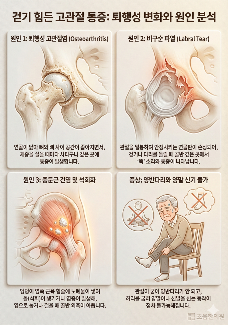  앉았다 일어날 때 양말 신기 힘들다면 고관절 신경 통증 치료 정리