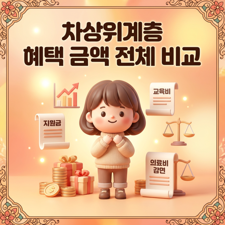  차상위계층 혜택 금액 전체 비교