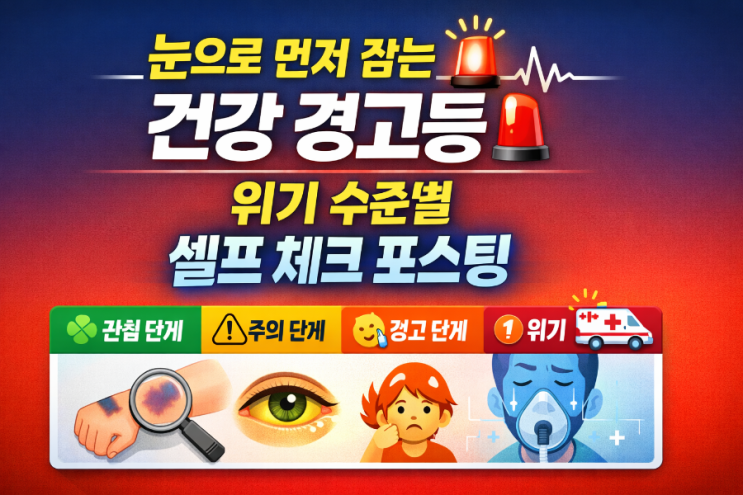  눈으로 먼저 잡는 건강 경고등  위기 수준별로 딱 정리한 셀프 체크 포스팅