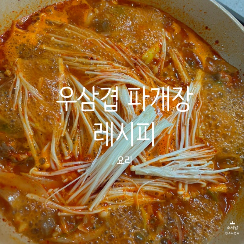집에서 간단하게 끓이는 얼큰한 우삼겹파개장 레시피 (간단 육개장)