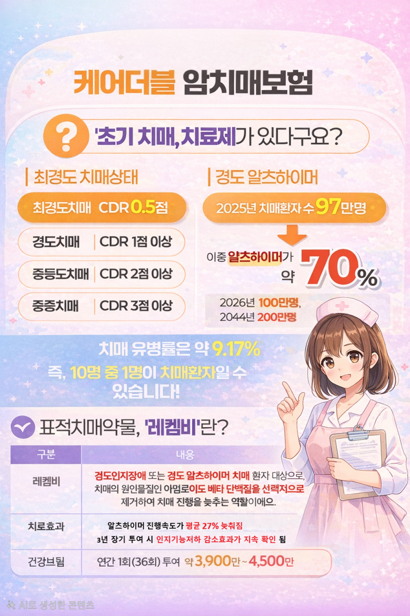 [현대해상] 월2만원으로 준비하는 40~50대 치매 치료비, 진단금이 부담되면 치료비부터