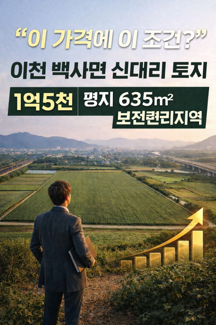  이천 백사면 신대리 토지 매매｜1억5천, 체류형 쉼터 가능한 635 실전 분석