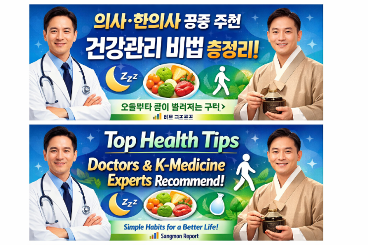  의사·한의사가 공통으로 추천하는 건강관리 비법 총정리 (오늘부터 몸이 달라지는 루틴)