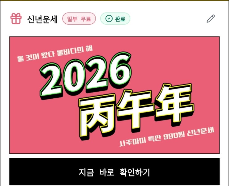  사주아이 990원 사주 내돈내산 후기