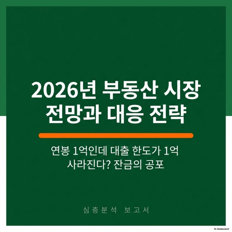  스트레스 DSR 3단계와 공급 절벽: 2026년 입주장 생존 시나리오