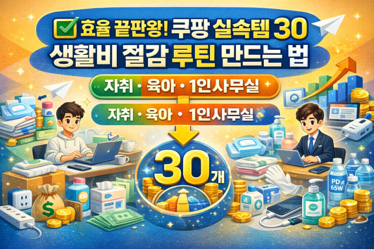   효율 끝판왕! AI가 뽑은 쿠팡 실속템 TOP 30 (자취·육아·1인사무실)