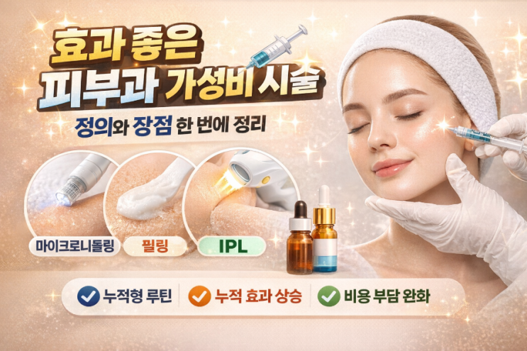  효과 좋은 피부과 가성비 시술, 정의와 장점 한 번에 정리 