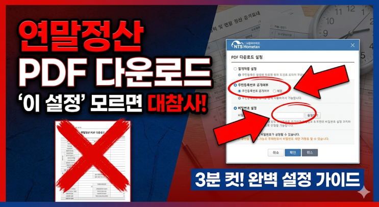  국세청 연말정산 간소화, 집에서 3분 만에 PDF 따는 법 (실패 없는 설정 꿀팁)
