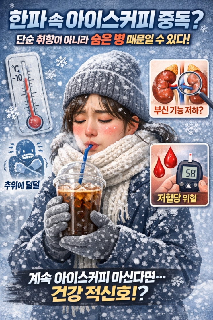  “한파 속 아이스커피 중독? 단순 취향이 아니라 숨은 병 때문일 수 있다!