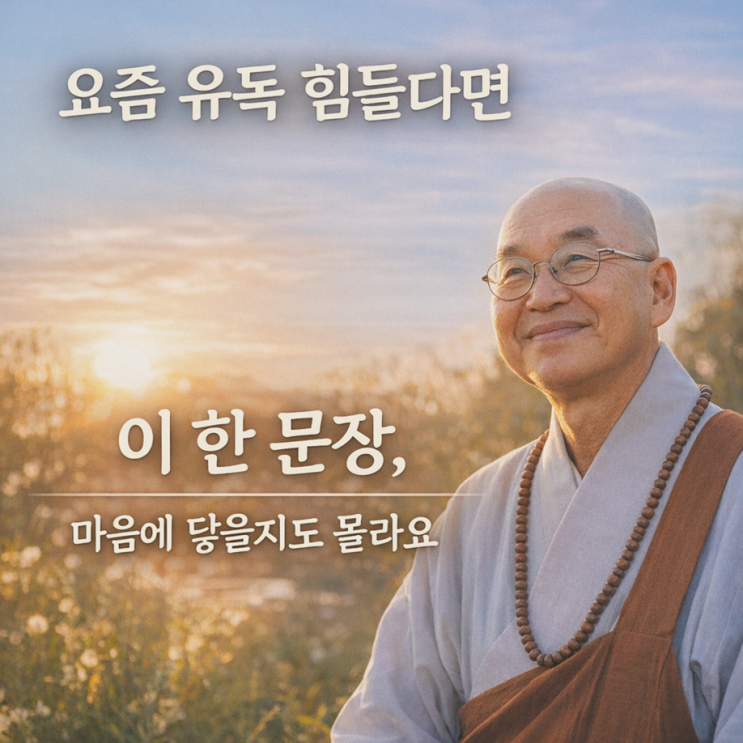 요즘 유독 힘들다면, 법륜스님 명언 이 한 문장