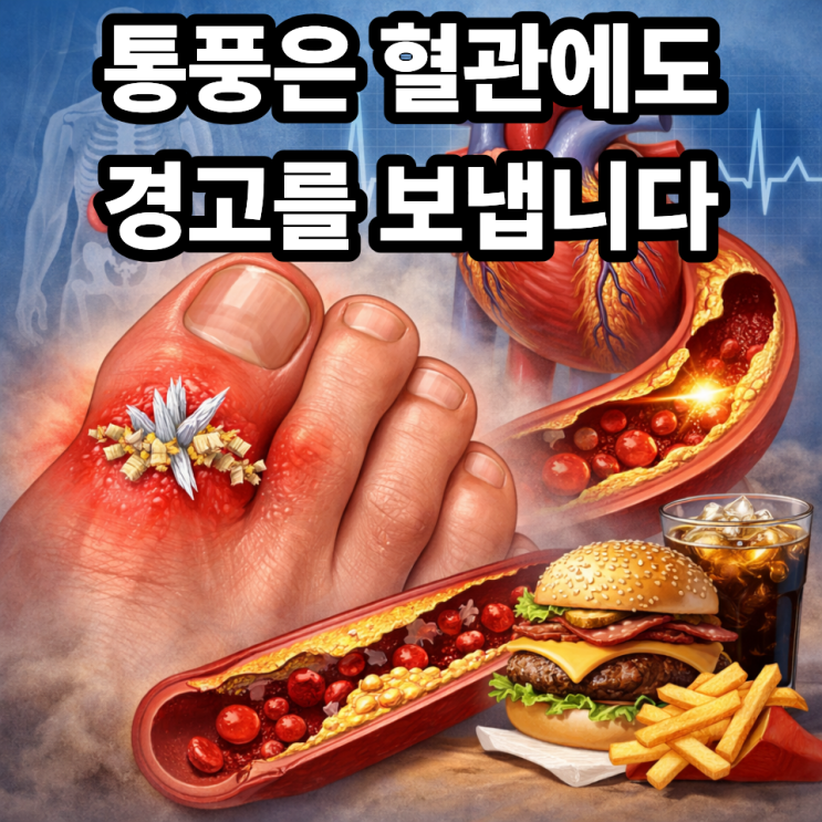  통풍과 심혈관 질환 위험 증가 이유, 관절 통증 뒤에 숨은 혈관 문제