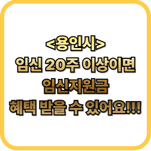  용인시 임신지원금 30만원임신 20주 이상이면 꼭 확인해야 할 정보