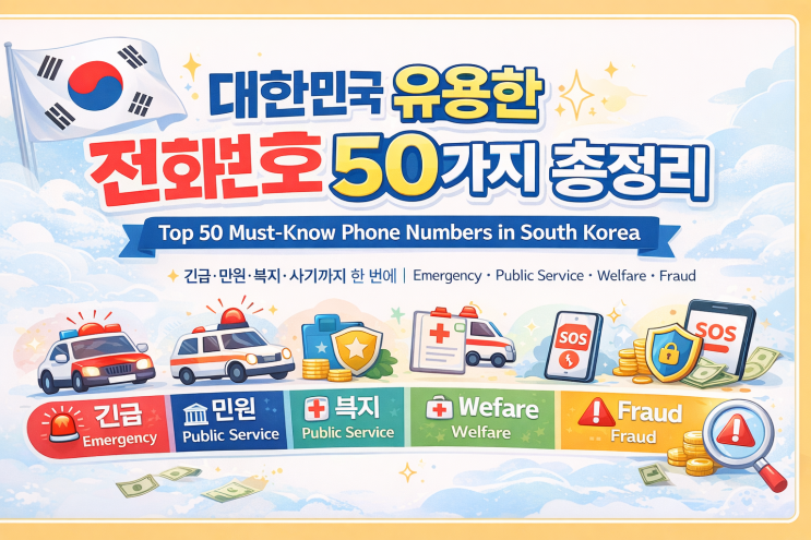  대한민국에서 가장 유용한 전화번호 50가지 총정리(긴급·민원·복지·사기까지 한 번에)
