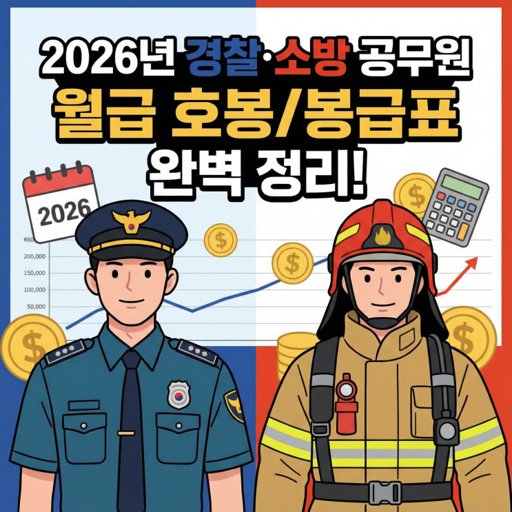  2026년 경찰·소방공무원 월급 호봉/봉급표 | 수당 반영한 실수령액은?