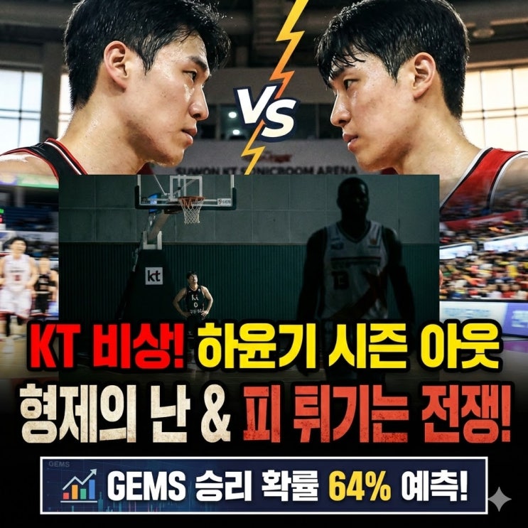  [1/21 KBL] 수원 KT vs 안양 정관장 분석: 하윤기 시즌아웃이 가져올 치명적 변수