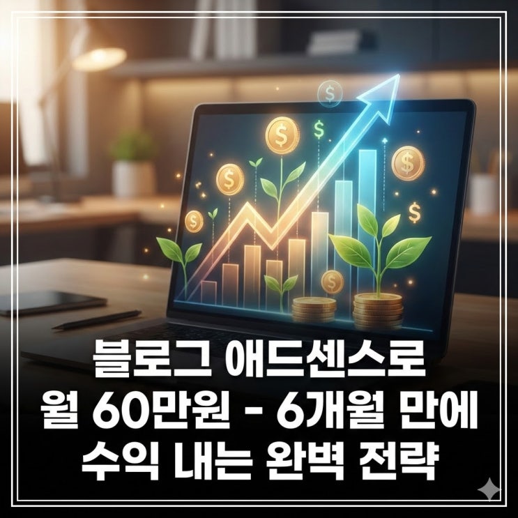  블로그 애드센스로 월 60만원 - 6개월 만에 수익 내는 완벽 전략